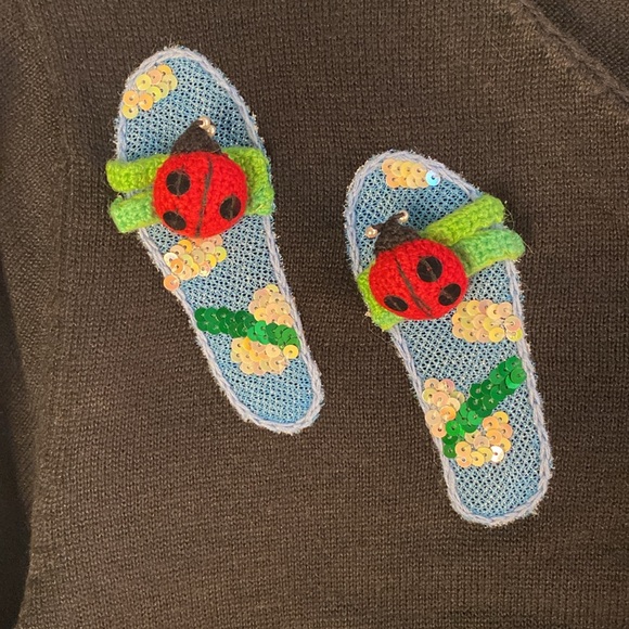 Emma Tricot 2003 Flip Flop cardigan kitschy sweater New With Tags size M - Picture 7 of 8